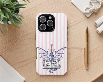 Bookish Dragon Phone Case MagSafe Compatible iPhone Cover Gift for Readers Fantasy Book Lovers She Who Reads Until the Last Page