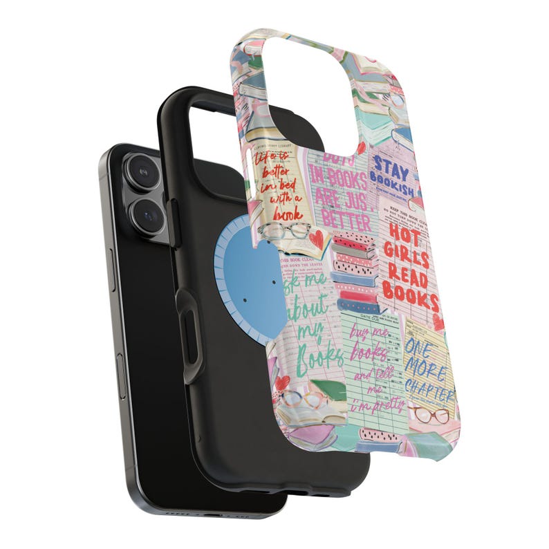 Book Lover MagSafe Phone Case, Cute Bookish Aesthetic Case, Library Card Design, Reader Gift, Booktok Style iPhone Samsung Case image 6