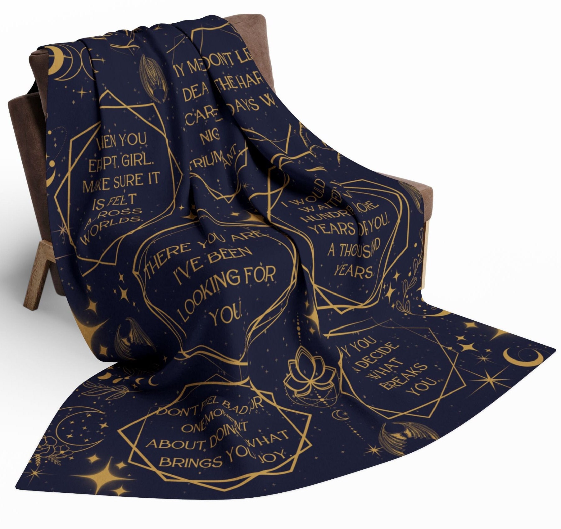 ACOTAR Reading Blanket SJM Gift for Book Lovers Bookish Home Decor Super Soft Reading Nook Blanket City of Starlight Officially Licensed