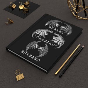 ACOTAR Journal Sarah J Maas Inspired Notebook Rhys Azriel Cassian Bat Boys Gift Bookish Birthday Gift for ACOTAR Fan Night Court Gift