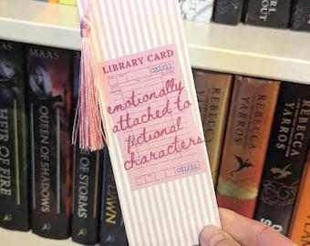 Book Club Bookmark Library Card Aesthetic  Cute Pink Bookish Gift for Readers  Coquette Pastel Reading Accessory  Group Reading Favor