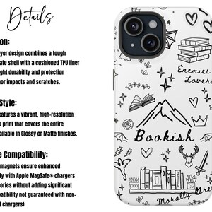Bookish iPhone Case MagSafe Compatible Romantasy Trope Phone Case Enemies to Lovers BookTok Aesthetic iPhone 16 + All Model image 2