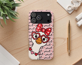 Funda para teléfono con temática de libros, divertida funda para teléfono con temática de ganso, regalo para lectores obscenos, bonita funda estética para teléfono con diseño de libro, funda MagSafe para iPhone