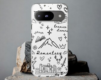 Funda para teléfono Samsung Bookish de Google, diseño de tropos para amantes de los libros románticos, modelos Android para ratones de biblioteca, regalo único para lectores, de enemigos a amantes.