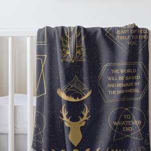 Throne of Glass Baby Blanket Velveteen Microfiber Blanket  Sarah J Maas Merch Officially Licensed Unique Baby Shower Gift Bookish Baby GIft