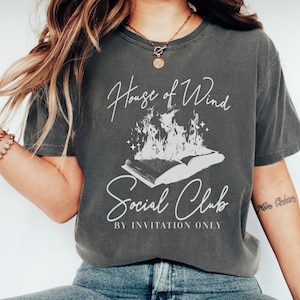 House of Wind Social Club Comfort Colors Shirt Licensed Merch for Sarah Maas SJM Merch Bookish Tee for Booktok & Bookstagram Fan Romantasy