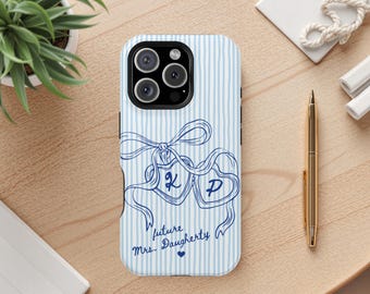 Future Mrs Phone Case, Personalized Bride Gift with Custom Initials and Last Name, Engagement Gift for Her, MagSafe Compatible Case