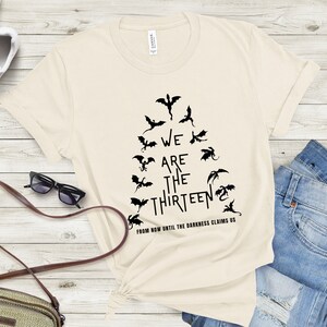 TOG Jesteśmy trzynastą koszulką od teraz, aż do momentu, gdy ciemność nas pochłonie, oficjalna odzież Sarah J Maas Merch Bookish Apparel, Manon i Abraxos