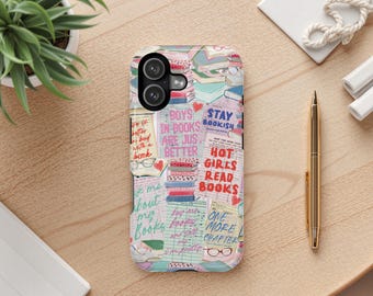Book Lover MagSafe Phone Case, Cute Bookish Aesthetic Case, Library Card Design, Reader Gift, Booktok Style iPhone Samsung Case