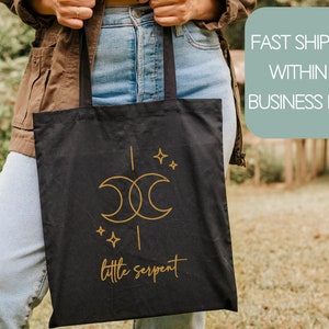 Little Serpent Book Bag The Serpent and The Wings of Night Canvas Tote Bag Carissa Broadbent Officially Licensed Merch Bookish Gift Bag