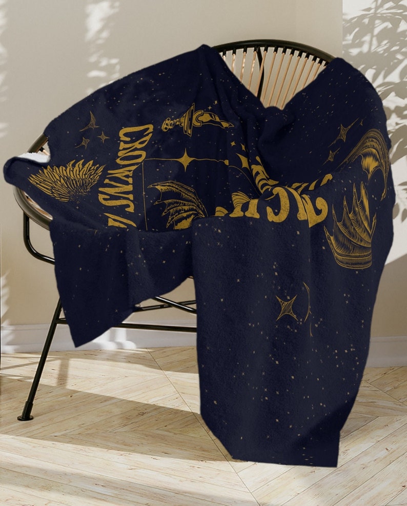The Serpent and The Wings of Night Reading Blanket Crown of Nyaxia Carissa Broadbent Officially Licensed merch Bookish Gift Book Nook Decor image 2
