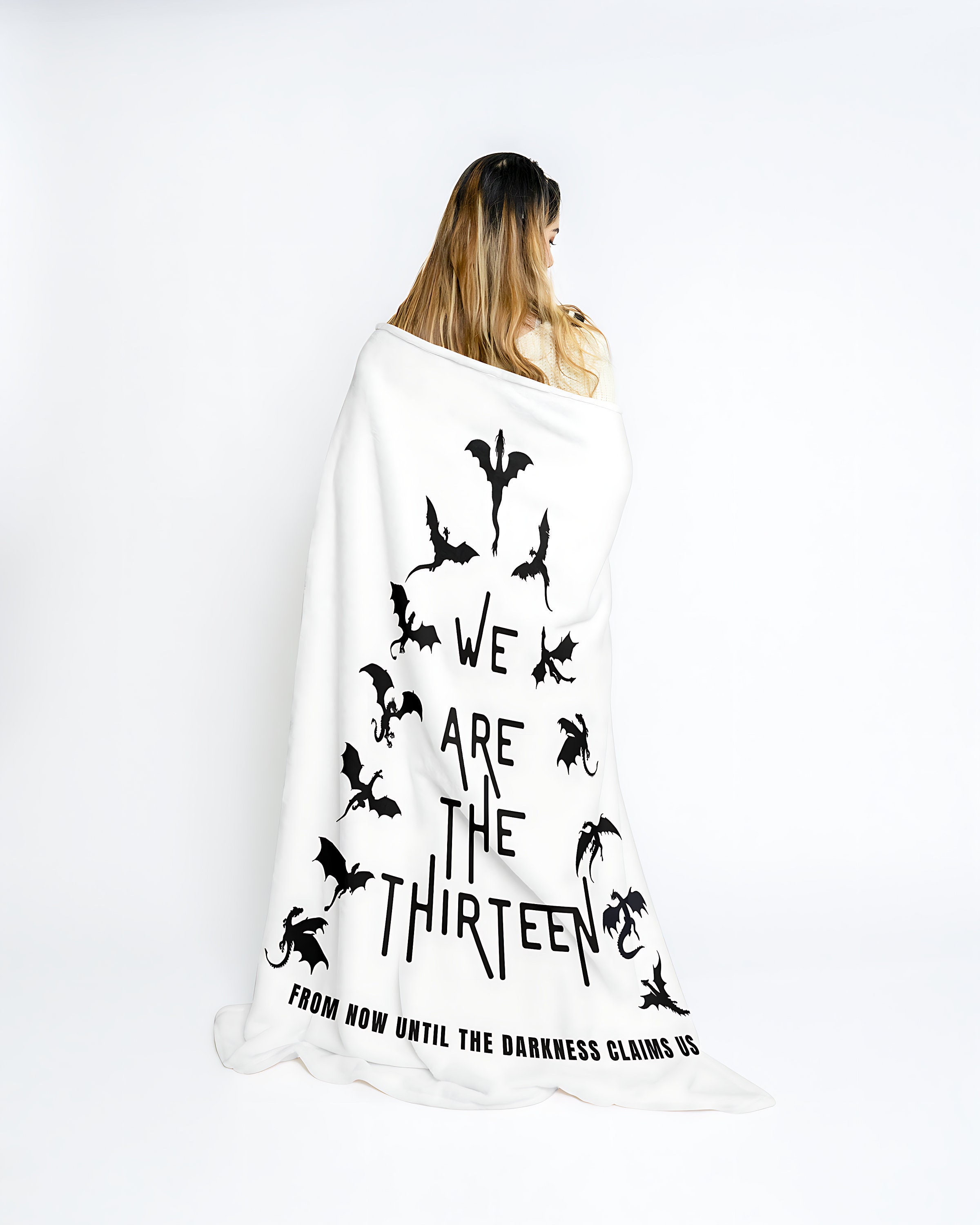 TOG Throw Blanket Minky Home Decor Throne Of Glass Gift for Fans of Sarah J Maas Manon Blackbeak SJM Merch Abraxos and The Thirteen Dragons