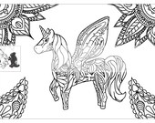 Items Op Etsy Die Op Unicorn Kleurplaat Voor Volwassenen Volwassen