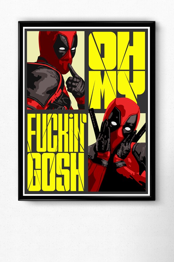 Deadpool Wall Art Art Decor Pop Art Color Print Deadpool Etsy
