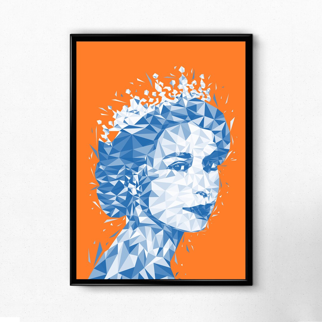 The Queen Art Low Poly Print the Queen Wall Art the Queen Etsy