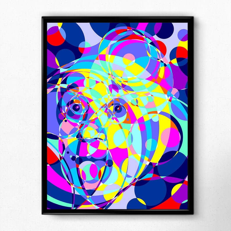 Albert art print graffiti art Einstein print pop art home decor street art poster Albert art decor office wall wall art gift