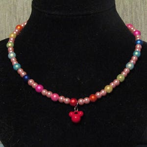 Disney Themed Miracle Bead Necklace with Mickey Mouse charm