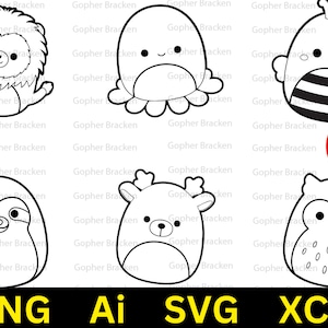 Squishmallow Laser Cut Files XCS SVG Ai & PNG