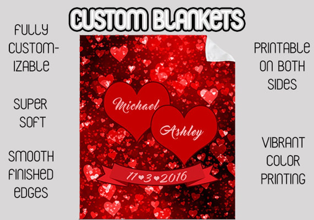 LOVE Photo Blanket Custom Fleece Blanket Anniversary Etsy