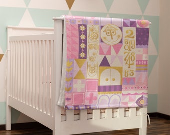 Pink It's a Small World, Disney Baby Blanket, Disney Baby Shower Gift, Gift for Her, Baby Girl Gift, Baby Blanket, Gifts for Her, Baby Minky