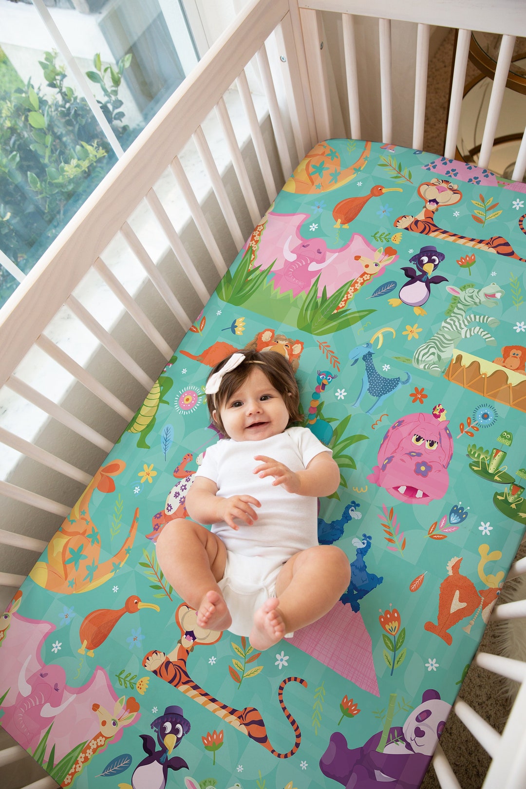 It's a Small World Animal Crib Sheet Jungle Crib Sheet Etsy
