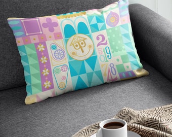 Pastel Disney Pillow Case, It's A Small World, Gift For Her, Disney Gift, Pillow Sham, Gifts For Her, Disneyland Bedding,