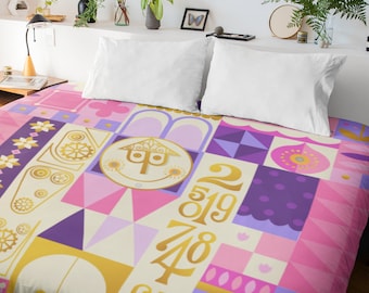 Pink It's a Small World Comforter, Disney Comforter, Disney Home Decor, Gift for Her, Disney Blanket Christmas Gift, Gifts for Her