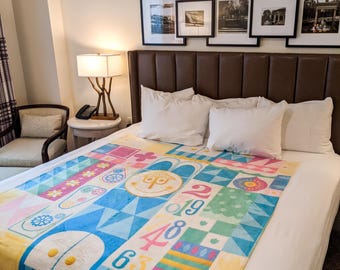 It’s a Small World Minky Baby Blanket – Baby Girl Gift, Baby Shower Throw, Nursery Fleece, Gift for Her, Gifts for Her Baby Shower Gift