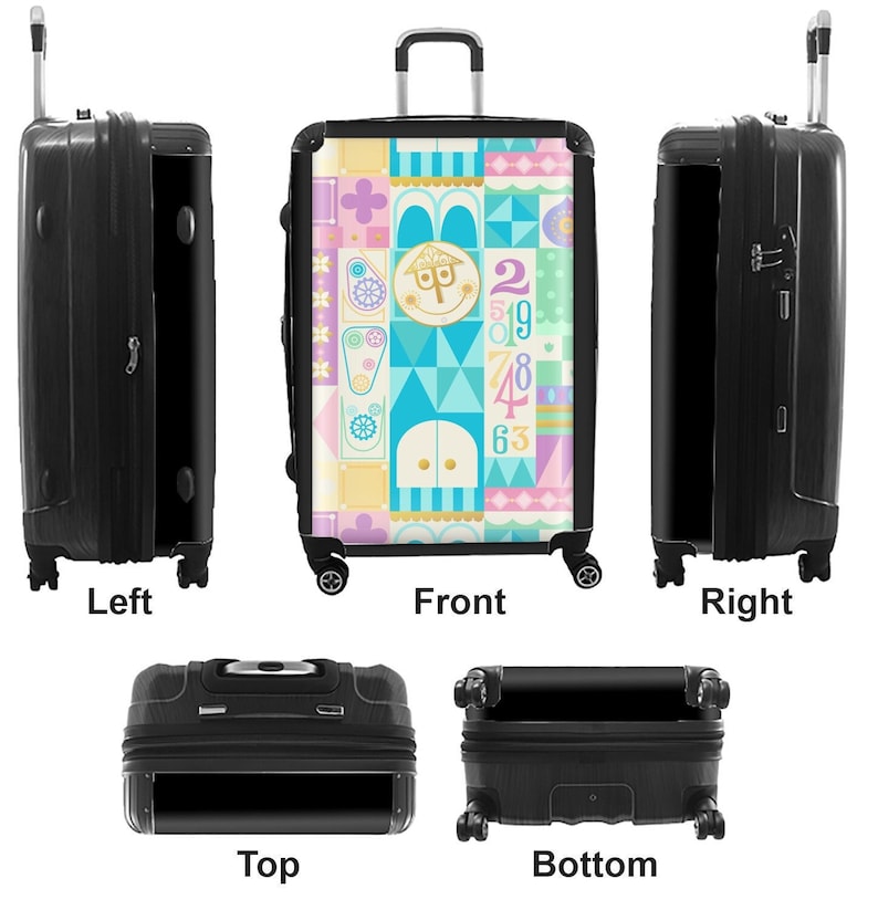 Disney Vacation Luggage, It's a Small World Suitcase, Disney Travel Gift, Disney World Carry On, Gift for Her, Gifts for Her, Christmas Gift image 3