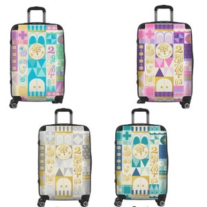 Disney Vacation Luggage, It's a Small World Suitcase, Disney Travel Gift, Disney World Carry On, Gift for Her, Gifts for Her, Christmas Gift image 2