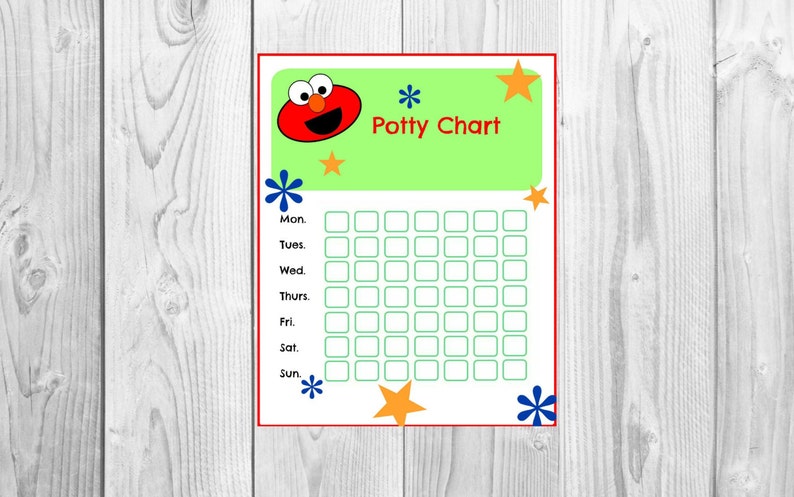 Potty training Elmo Printable Sesame Street Reward system | Etsy
