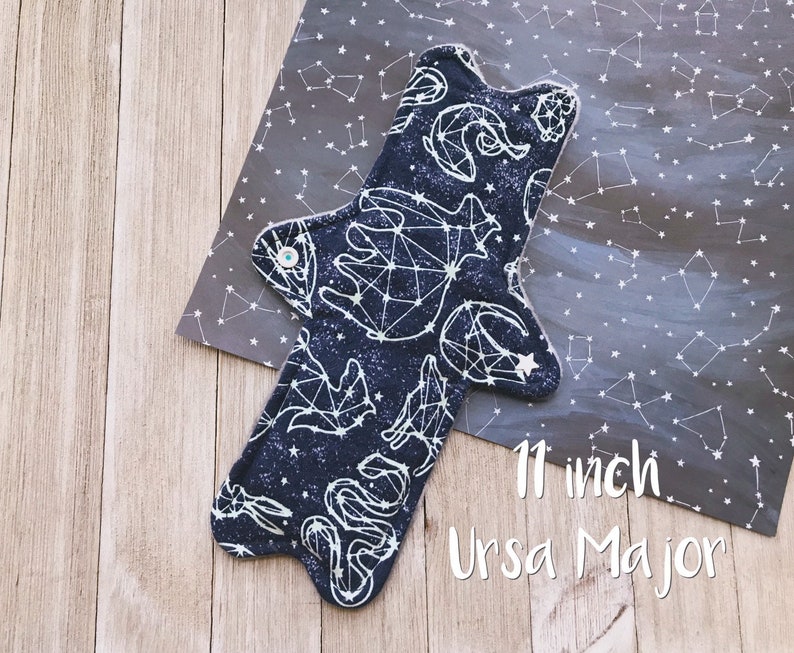 9 7 and 13 Ursa Major Constellation Cotton Flannel Glow in the Dark Zorb Reusable Cloth Pads 11
