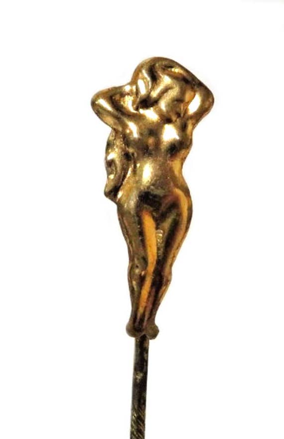 Vintage Art Deco Nude Woman Goldtone Pin