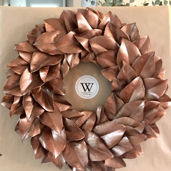 Copper Magnolia Wreath