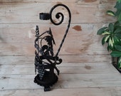 Collectible Bottle Holder Wine Bottle Holder Hand Crafted Bottle Holder Wrought Iron Bottle Holder Bottle Holder With Figures.