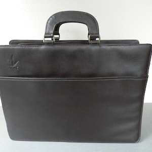 Vintage 1970 donker bruin lederen tas mannen / Vintage bruin lederen heren aktetas / lederen koffer Vintage / de oude mode werkmap.