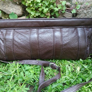 Vintage Leather Bag 1983 / Vintage Shoulder Bag / Vintage Leather Clutch Purse / Womens Clutch / Vintage Evening Bag / Brown Leather Bag