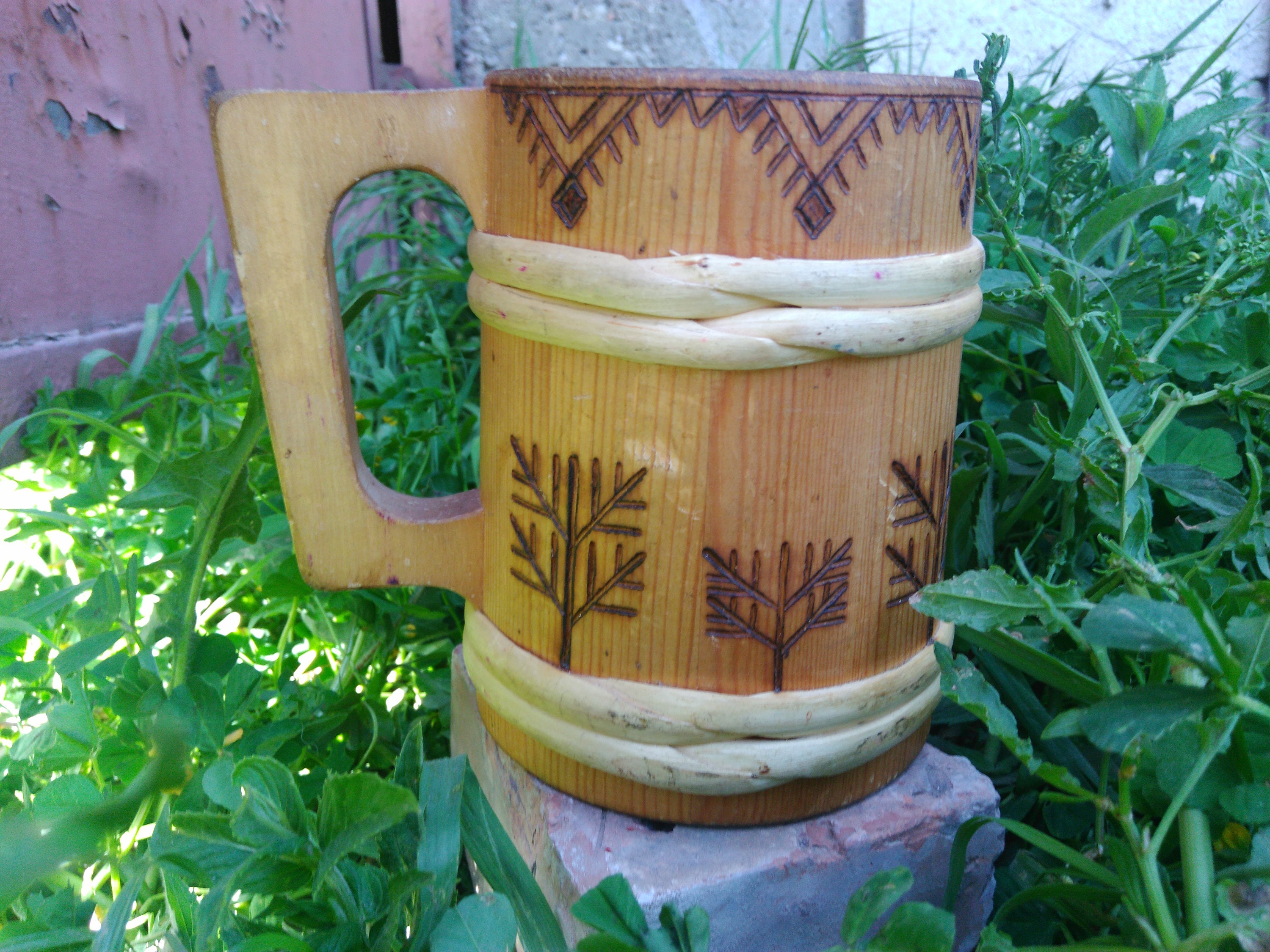 Vintage Wooden Cup / Handmade Wooden Cup / Wooden Mug / Pencil