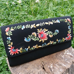Vintage Textil Abend clutch / Schöne Clutch Tasche / Stickerei Blumen Geldbeutel / Vintage Blumen Geldbeutel Tasche / Seide Klappportemonnaie.