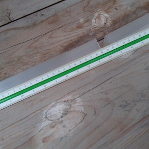 Vintage GermanTriangular Ruler / Scale Line / Architect Ruler / Engineers&#39; Triangular Scale / Measuring Tool / Triangular Drafting Ruler