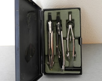 Vintage Russian Drafting Set / Set of Compasses / Engineering Drafting Tools / Soviet Collectibles / USSR