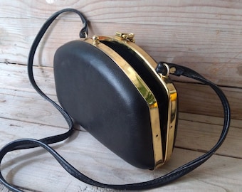 Vintage Black Suitcase / Vintage Retro Bag / Vintage Small Suitcase / Vintage Vanity Case / Travel Bag / Cosmetic Suitcase / Everyday Bag