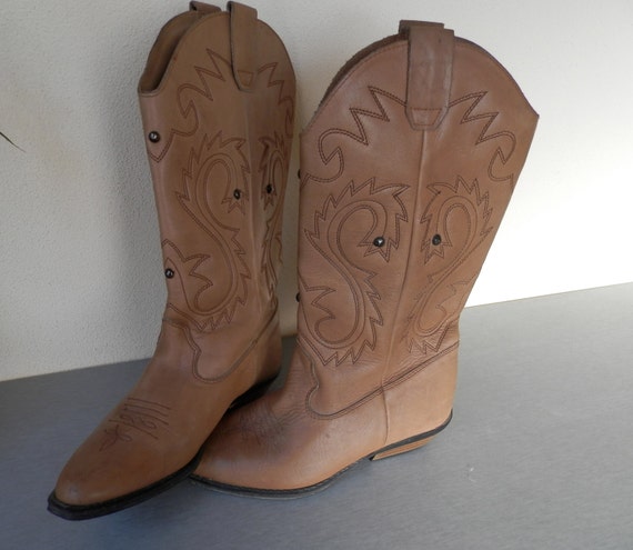 ladies leather cowboy boots