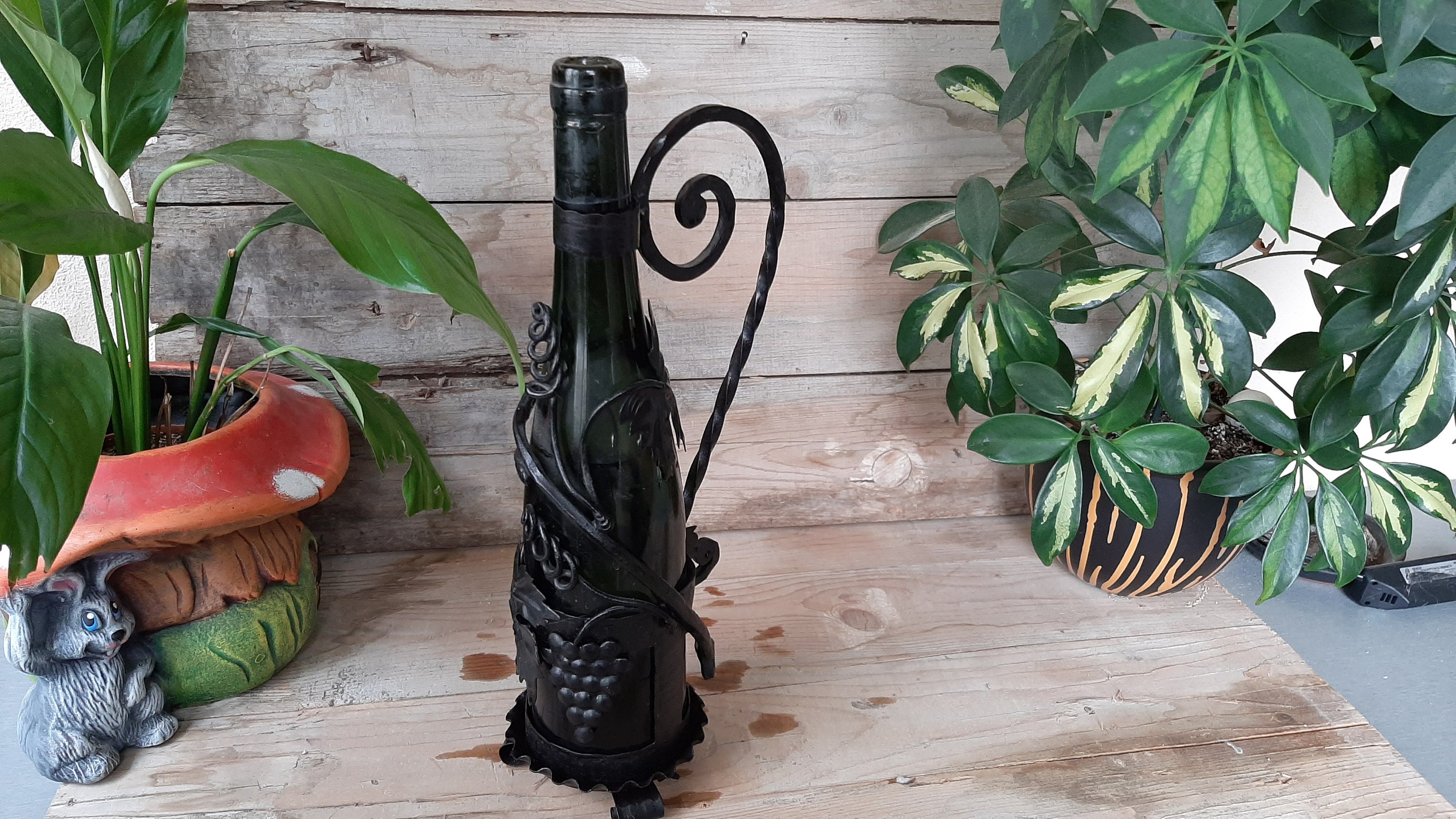 Collectible Bottle Holder / Wine Bottle Holder / Hand Crafted