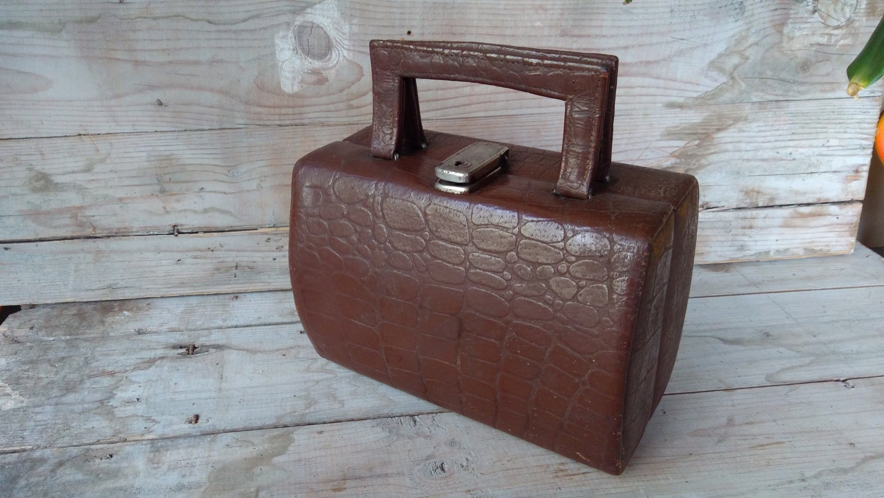 genuine leather suitcase