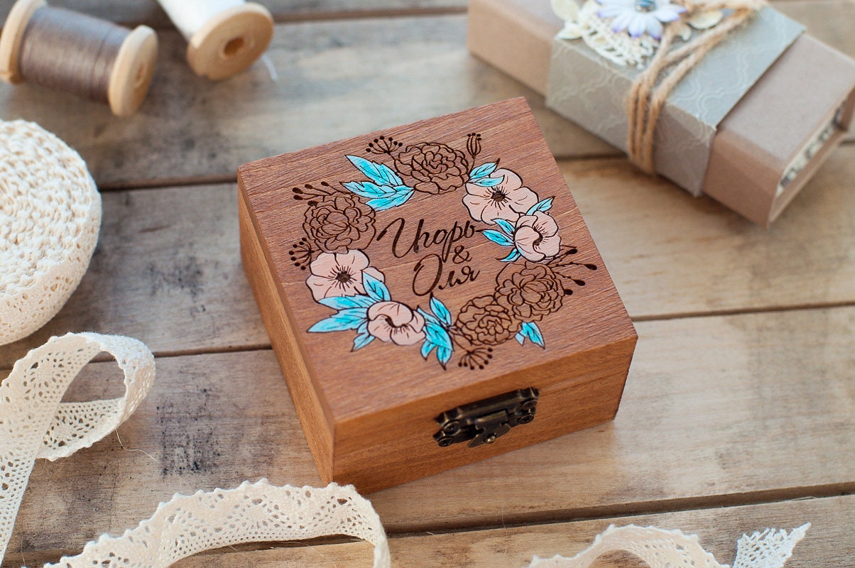 Keepsake Ring Box / Handpainted Wedding Box / Custom Box for Etsy