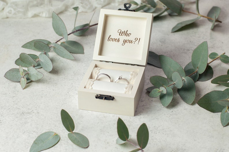 Wedding Ring Box For Ceremony / Ring Box for Wedding in White Etsy