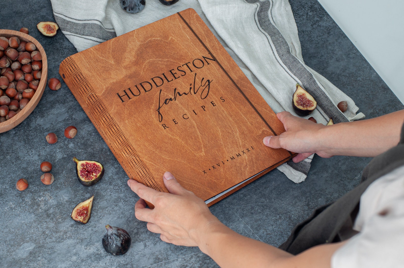 A4 Personalized Recipe Binder / Hardcover Cookbook from Wood / Etsy