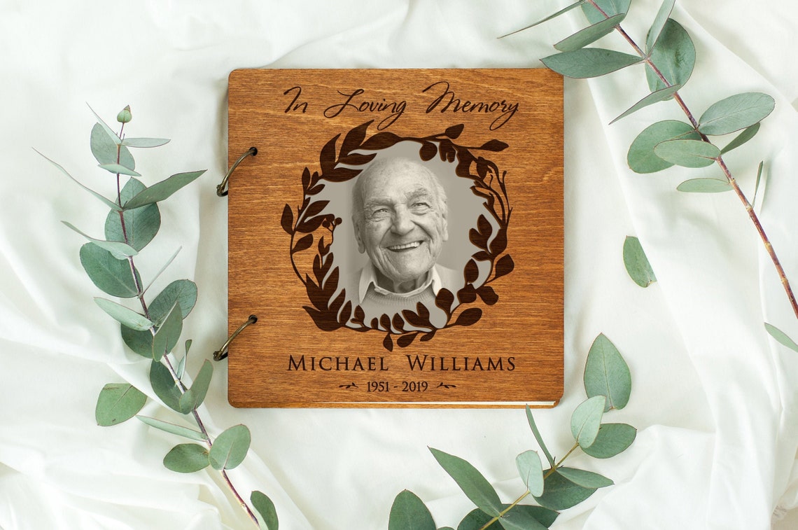 Memorial Wood Guest Book / In Loving Memory Rustic Guest Book Etsy