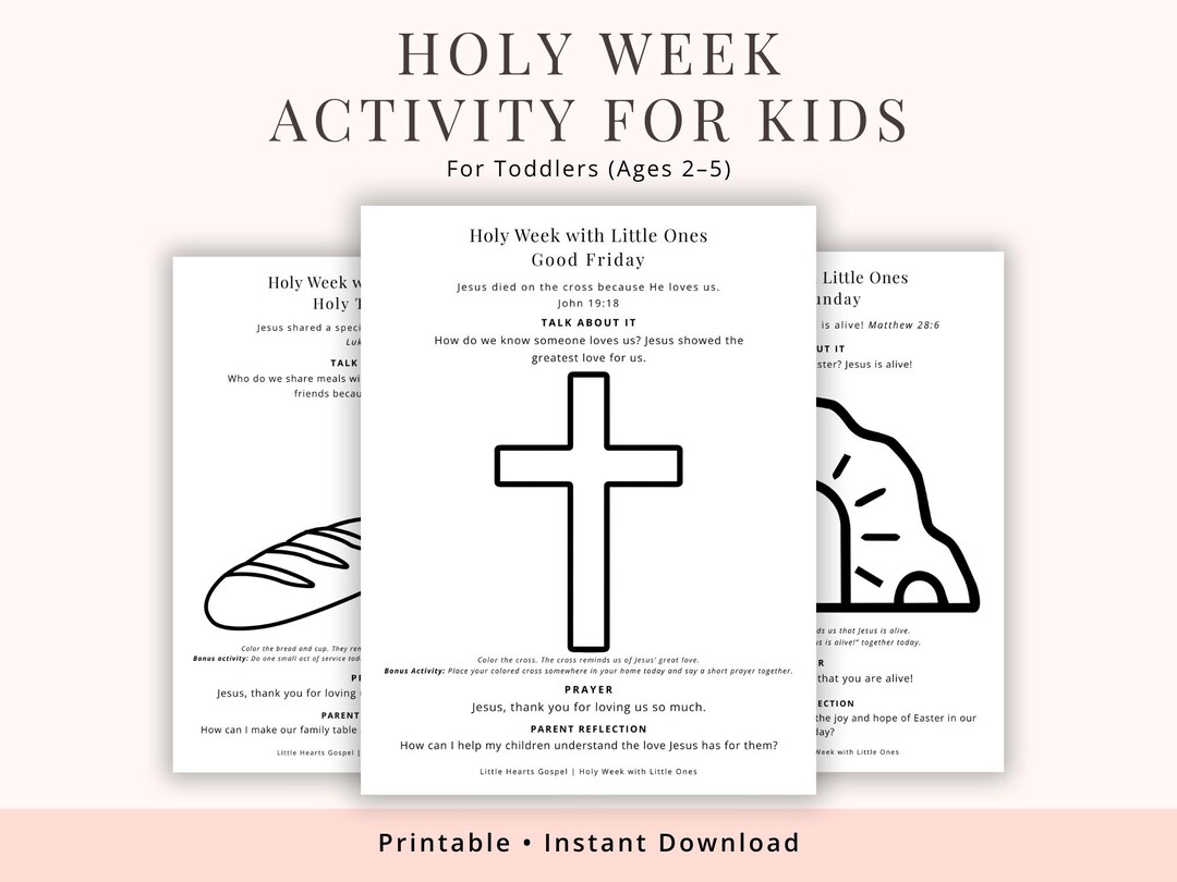 Holy Week Activities for Kids | Catholic Lent Printable Worksheets ...